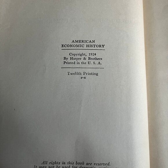 1924 Vintage Book: American Economic History by Harold Underwood Faulkner - Picture 4 of 12